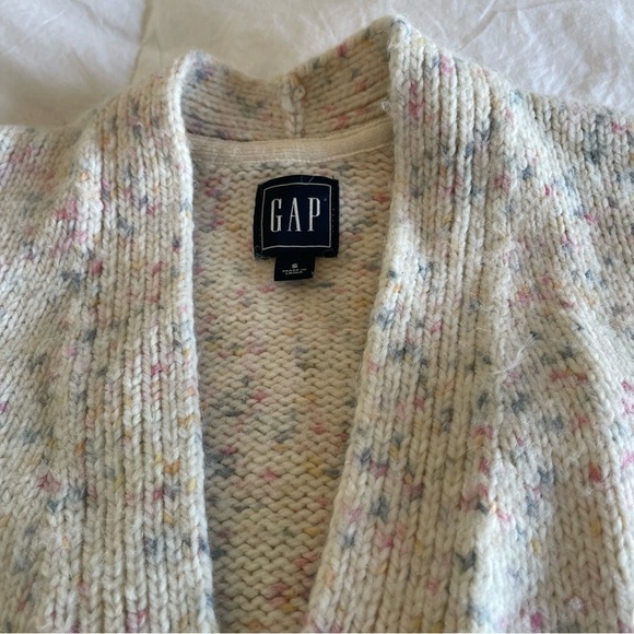 Gap Colorful cream cozy open cardigan sweater Wool - Picture 2 of 8